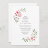 Watercolor Florals Invitation de douche nuptiale (Devant / Derrière)