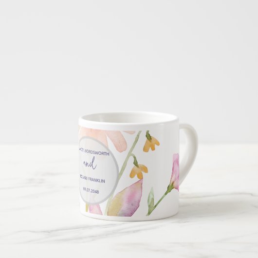 watercolor flower editable espresso kop (Voorkant rechts)