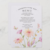 watercolor flower editable menu card (Devant / Derrière)