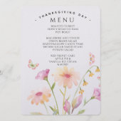 watercolor flower editable menu card (Devant)