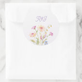 watercolor flower editable  ronde sticker (Tas)
