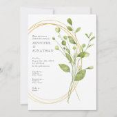 Watercolor Flower Floral Green Wedding Invitation (Devant)