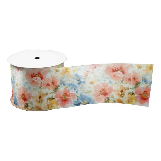 Watercolor Flowers Boho Wildflower Gift Wrap Lint (Spoel)