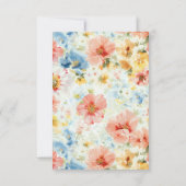 Watercolor Flowers Elegant Wedding RSVP (Achterkant)