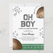 Watercolor Football Baby Shower Invitations (Devant)