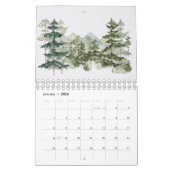 Watercolor Forest et Flower 2026 Calendrier (Jan 2026)