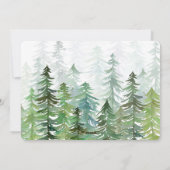 Watercolor forest Invitation de fête de vacances. (Dos)