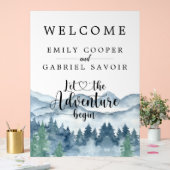 Watercolor Forest Mountain Mariage Réception (Mariage)