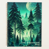 Watercolor Forest with Full Moon Planner (Voorkant)