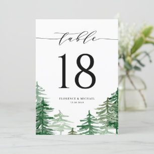 Watercolor Forest Woodland Mariage Numéro de table