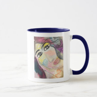 WATERCOLOR FOROGH FAROKHZAD MUG POETRA IRAN 