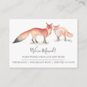 Watercolor Fox New Home Moving Faire-part (Devant)