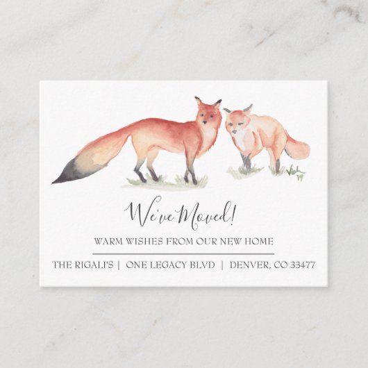 Watercolor Fox New Home Moving Faire-part (Devant)