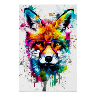 Watercolor Fox Perfect Poster