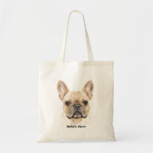 Watercolor Franse Bulldog Tote Tas Neutraal Hond