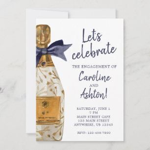Watercolor Franse Champagne Feest Kaart