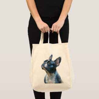 Watercolor French bulldog sitting Tote Bag