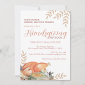 Watercolor Friendsgiving Potluck Diner Invitation (Devant)