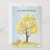 Watercolor Friendsgiving Thanksgiving Dinner Kaart (Achterkant)