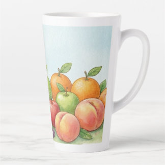 Watercolor Fruit Abundance, Tu Bishvat Background Latte Mok