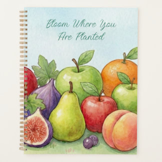 Watercolor Fruit Abundance, Tu Bishvat Background Planner