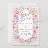 Watercolor Garden Flower Frame Wedding Invitation (Devant)