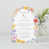Watercolor Garden Flower Wedding Invitation (Debout devant)