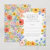 Watercolor Garden Flower Wedding Invitation (Devant / Derrière)