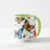 Watercolor garden flowers pattern family name mok (Voorkant rechts)