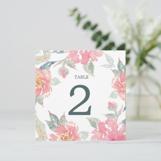 WATERCOLOR GARDEN MARIAGE mariage numéro de table (Debout devant)