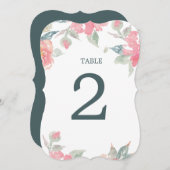 WATERCOLOR GARDEN MARIAGE mariage numéro de table (Devant / Derrière)