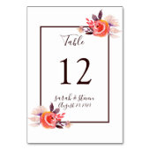 Watercolor Garden Wedding Numéro de table (Dos)