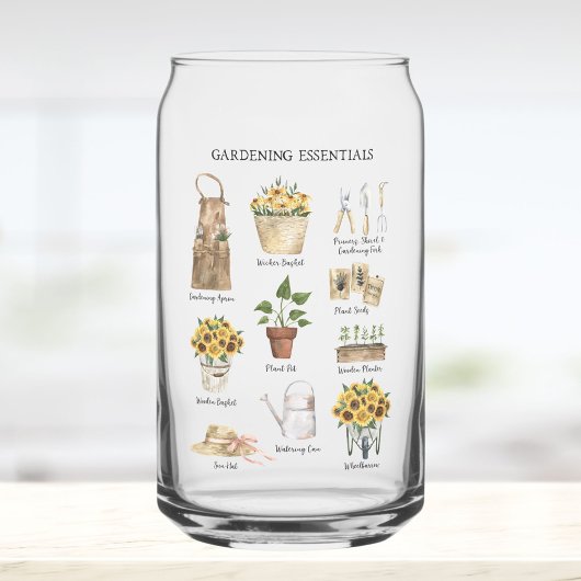 Watercolor Gardening Tools Sunflower Garden