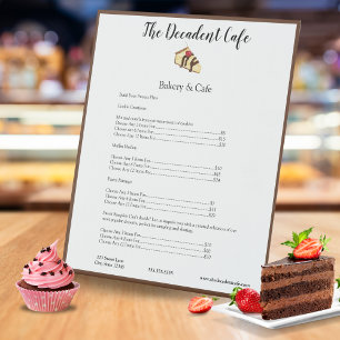 Watercolor Gebak Chef Cheesecake Menu Prijs Reclamebord Met Voetstuk