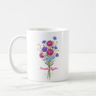 Watercolor Geboortebloem Aster Op maat Koffiemok