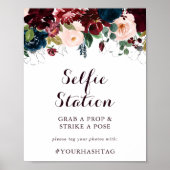 Watercolor geïllustreerd herfst-selfiestationbord poster (Voorkant)