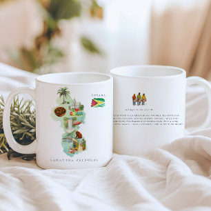 Watercolor geïllustreerde kaart Guyana Monogram Koffiemok