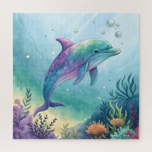 Watercolor geschilderde dolfijn legpuzzel