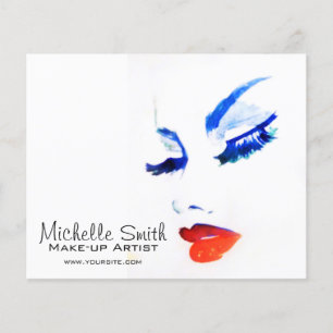 Watercolor gezicht make-up artist branding flyer
