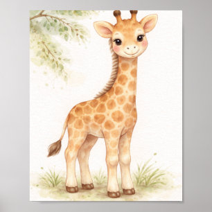 Watercolor Giraffe Kinderkamer Muur Kunst Poster