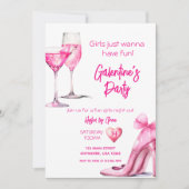 Watercolor Girls Galentines Fête Invitation (Devant)