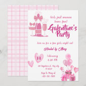 Watercolor Girls Galentines Fête Invitation (Devant / Derrière)