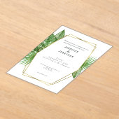Watercolor Gold Tropical Frame Wedding Invitation (Poser)