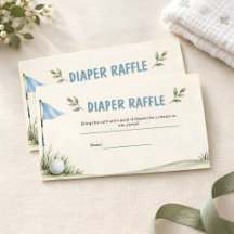 Watercolor Golf Baby Shower Luier Raffle Kaart