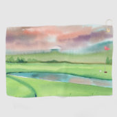 Watercolor Golf Golfhanddoek (Horizontaal)