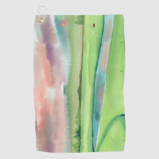 Watercolor Golf Golfhanddoek (Voorkant)