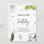 Watercolor Golf Invitation d'anniversaire (Devant)
