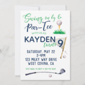 Watercolor Golf Invitation d'anniversaire (Devant)
