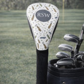 Watercolor Golf Pattern Monogram  Golfheadcover
