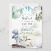 Watercolor Golf Thème Anniversaire Fête Invitation (Devant)